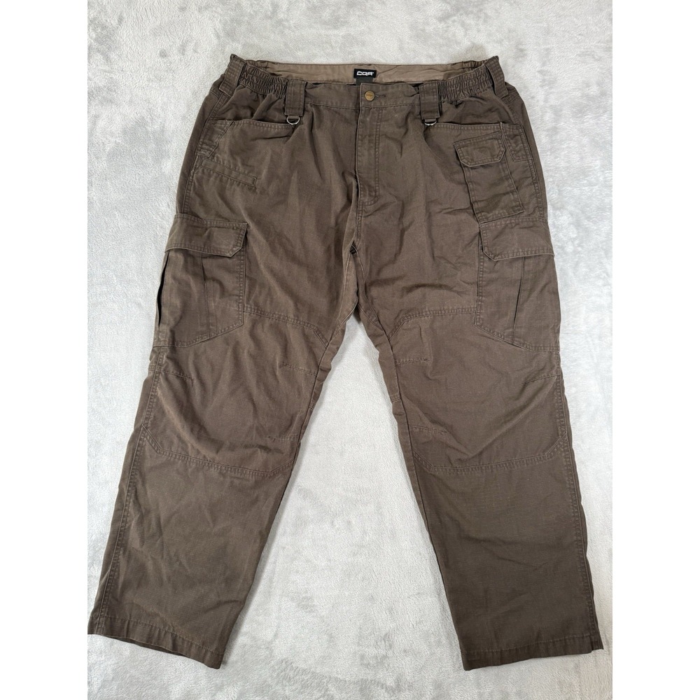 CQR Pants Mens 44x30 Brown Tactical Cargo Ripstop Utility Outdoor Workwear‎